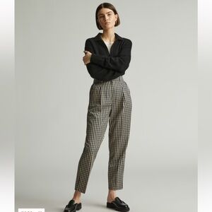 Everlane Black & White Gingham Ankle Pants